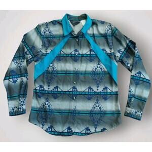 VTG Roper Western Shirt Womens Medium Multicolor Aztec Rodeo Shirt Size XL